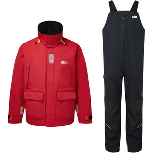 2026 Gill Mens OS3 Coastal Cruising Sailing Suit OS34JOS33P - Red / Black
